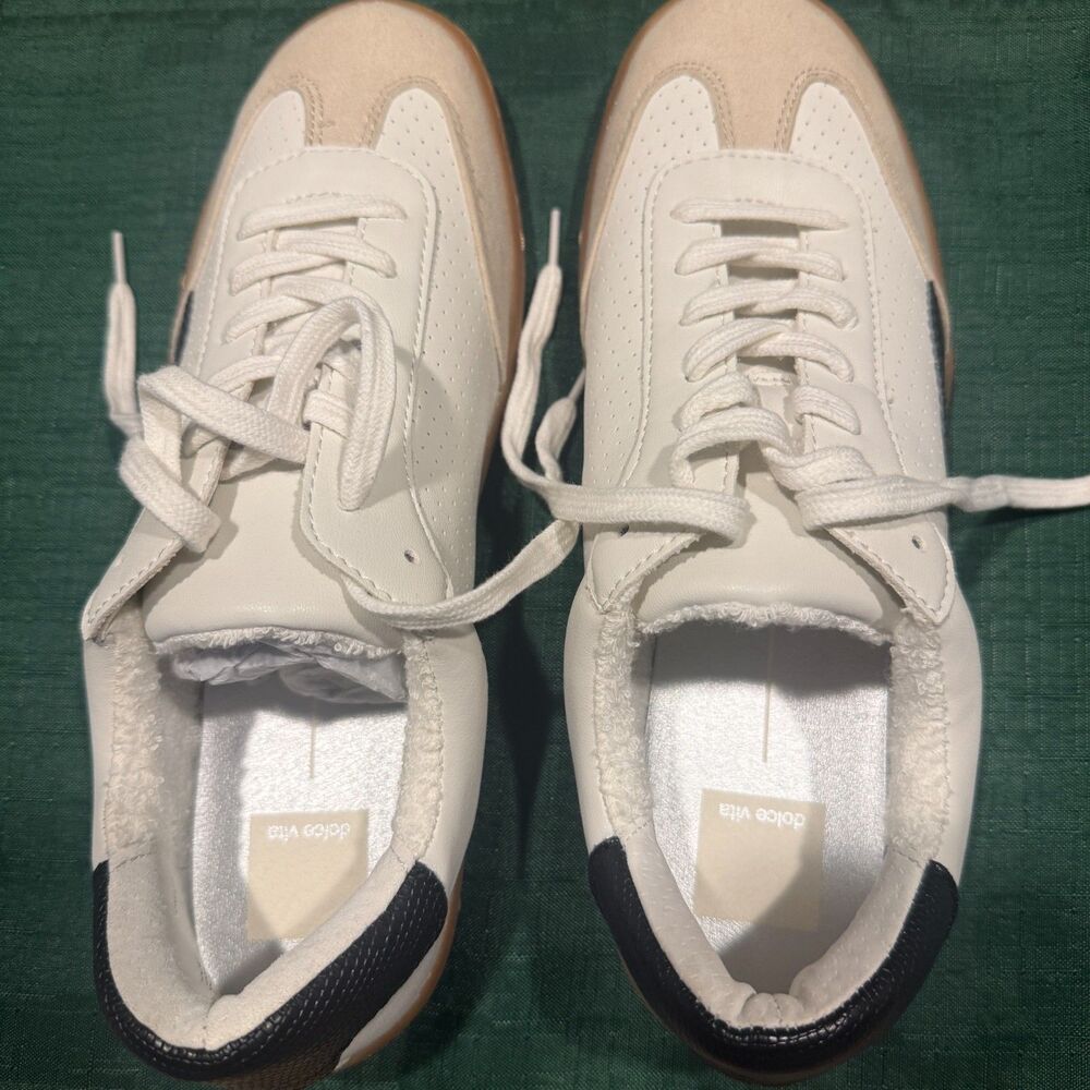 Dolce Vita White and Black Sneaker Tennis Shoe Size 8 1/2 New in Box